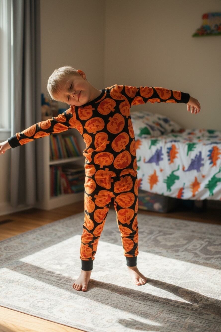 Hyde and EEK Boutique Kids Halloween Pumpkin Pajama Set Size 8 Orange Black